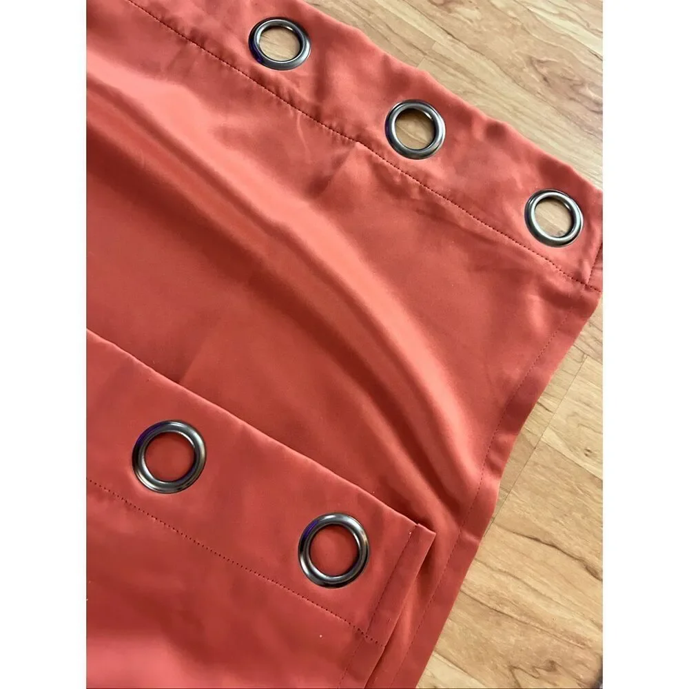 Window curtains orange color size 41 wide and 62 tall  decor window